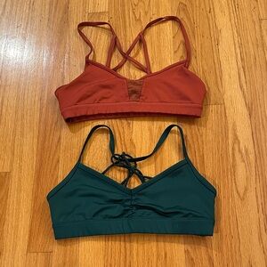 ALO Yoga Strappy Sports Bras in Red and Green (Both size S)